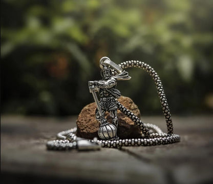 Hanumanji With Gada Silver Pendant Chain. ⭐⭐⭐⭐⭐(4.9/5) (10000+ Verified Reviews)