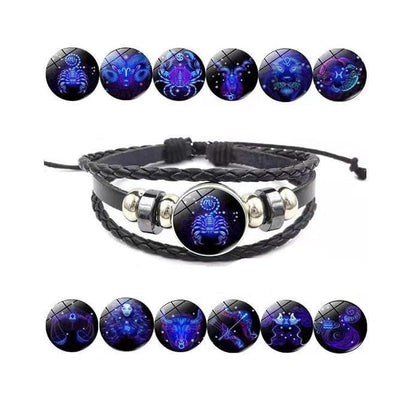 🧿Astrology Bracelet 🧿| 🔥Black Leather Adjustable Bracelet 🔥|Get your Own zodiac signs🧿| ⏰Limited Period Offer ⏰| ⭐⭐⭐⭐