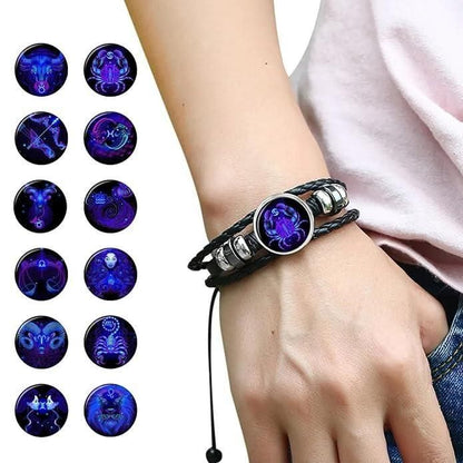 🧿Astrology Bracelet 🧿| 🔥Black Leather Adjustable Bracelet 🔥|Get your Own zodiac signs🧿| ⏰Limited Period Offer ⏰| ⭐⭐⭐⭐