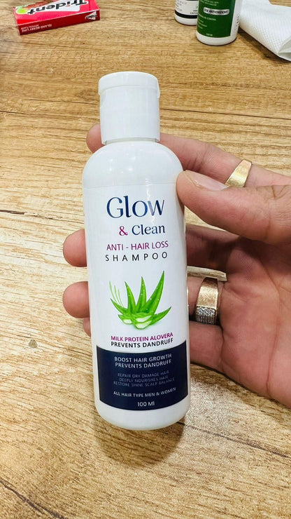 GLOW & Clean Anti-Hair Loss Shampoo 100ml - Infused with 25 Rich Ingredients for Healthy Hair