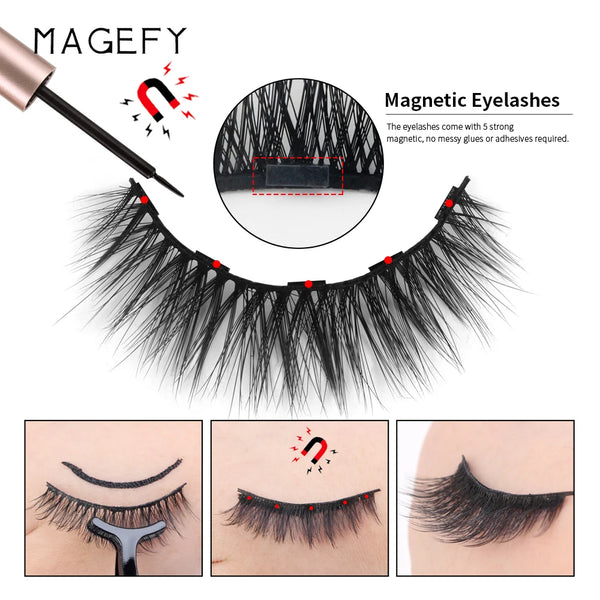 💥Flat 50%OFF🔥Reusable Magnetic Artificial Eyelashes Tool with Eyeliner😍