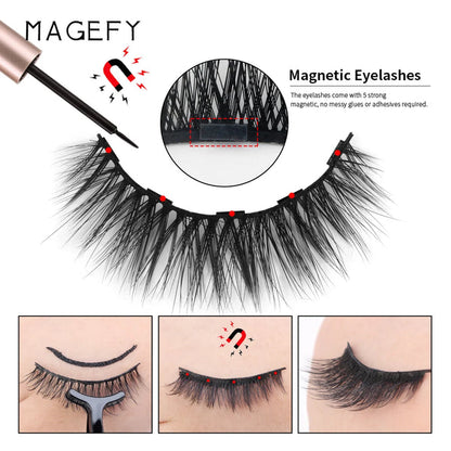 💥Flat 50%OFF🔥Reusable Magnetic Artificial Eyelashes Tool with Eyeliner😍