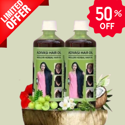 BUY 1 GET 1 FREE* Adivasi Nilgeri Herbal Hair Oil