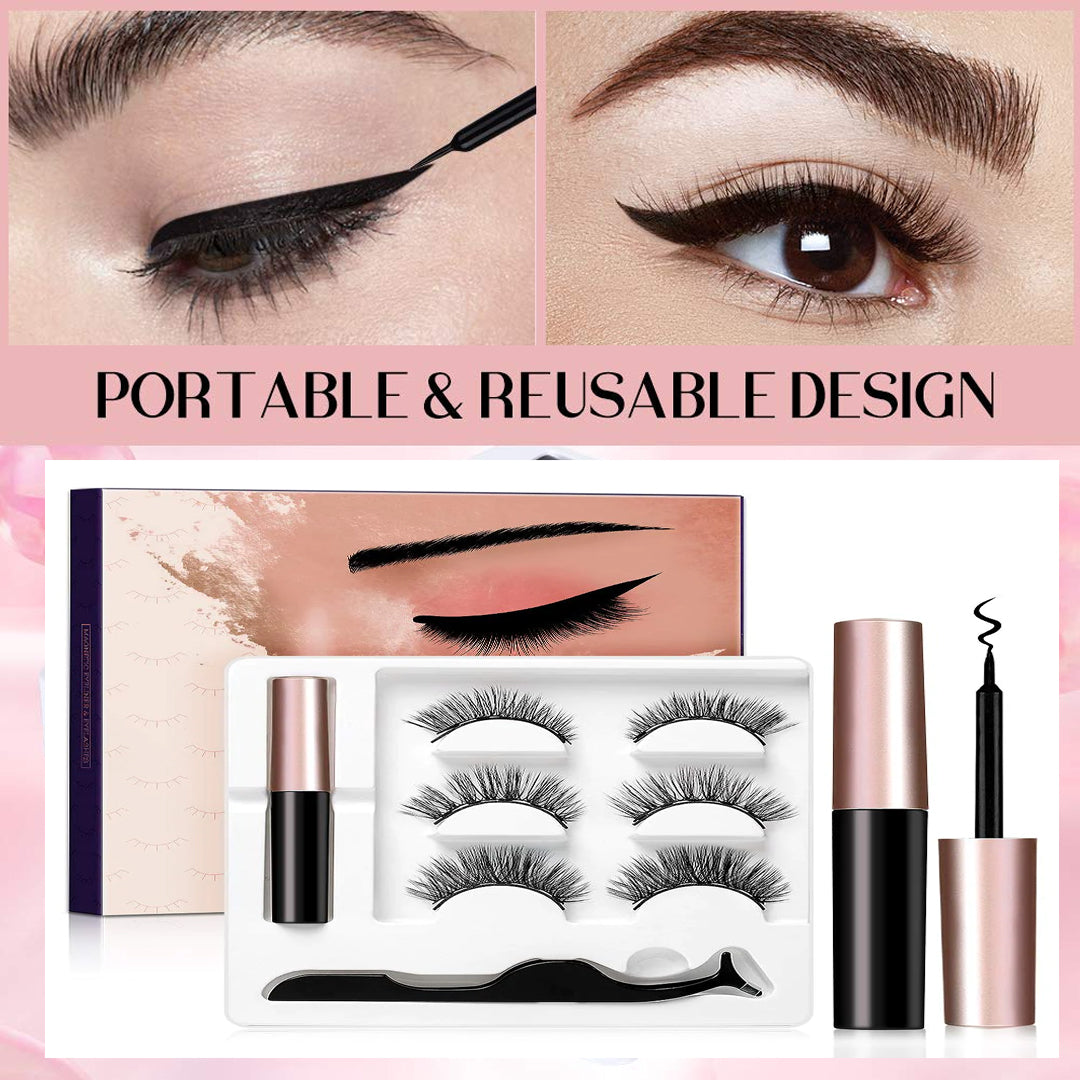 💥Flat 50%OFF🔥Reusable Magnetic Artificial Eyelashes Tool with Eyeliner😍