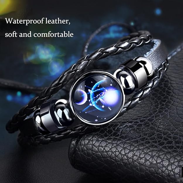 🧿Astrology Bracelet 🧿| 🔥Black Leather Adjustable Bracelet 🔥|Get your Own zodiac signs🧿| ⏰Limited Period Offer ⏰| ⭐⭐⭐⭐